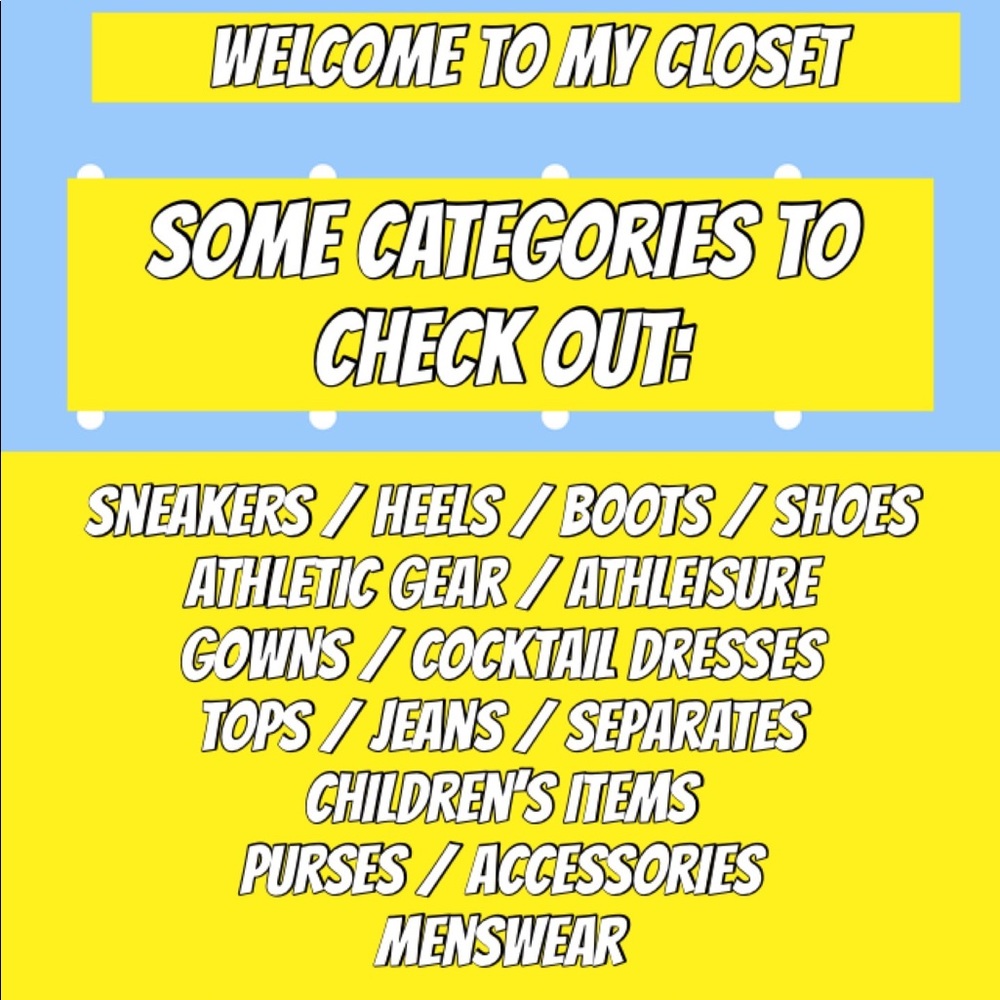 Categories I generally sell